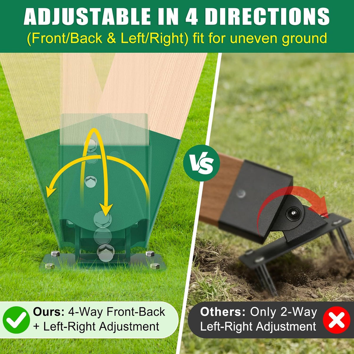 BeneLabel green A-frame middle swing set bracket made of powder coated steel - view 24
