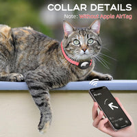 AirTag Cat Collars, Stretchy Collar with Air Tag Holder and Bell – Essentials for Cats - Hot Pink - image 4