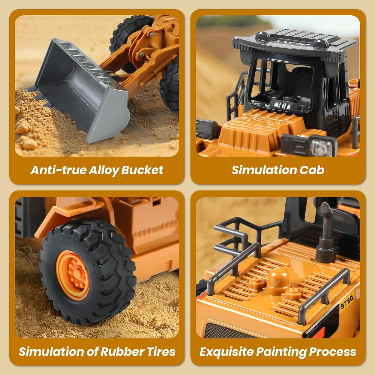 Dwi Dowellin Rc Bulldozer Toys for Boys - Front Loader - image 3