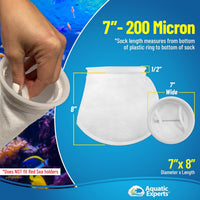 Aquatic Experts Felt Filter Socks - 200 Micron – 7" Ring – 7" x 8" / 2 Pack - image 2