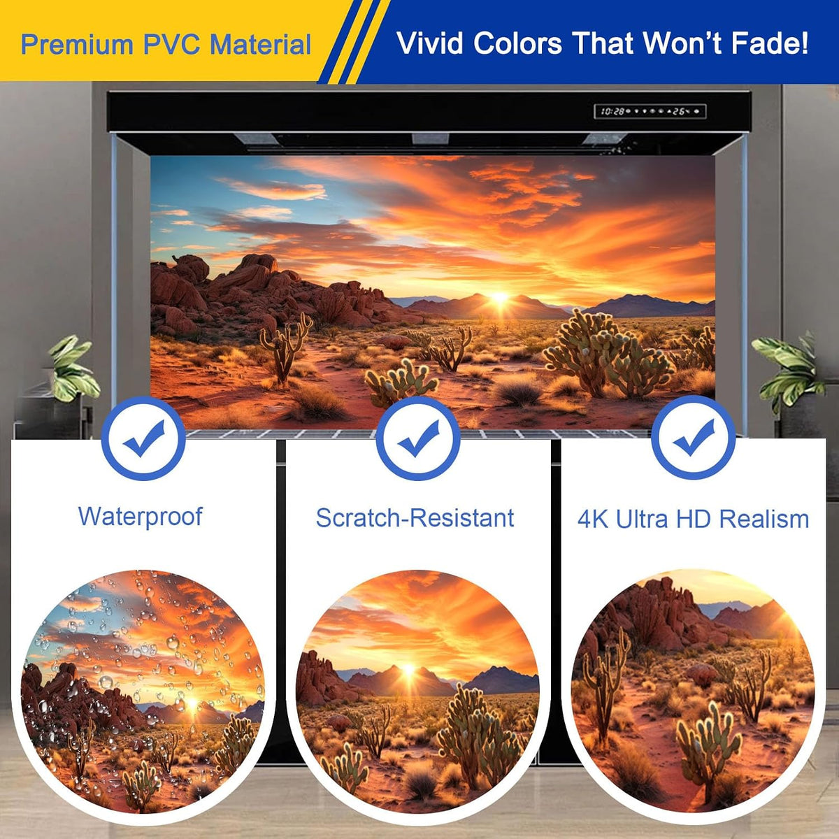 Reptile Background Film, Static Cling, Glue-Free, Desert - 17.7 X 47.2 Inches - image 4