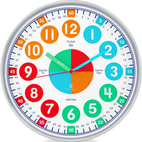 OWLCONIC Kids Teaching Clock, Learning Clock, Silent 10in - Bright
