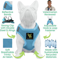 EcoBark XXS Dog Harness, Soft Step in Teacup Puppy Mesh Vest - Small- 7 to 10 lbs - Chest Up to 14 in (Pack of 1) / Sky Blue - image 3