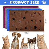 Chumia 4 Pcs Dog Towels for Drying Dog Puppy Bulk Microfiber - 24 x 40 Inch / Grey, Sapphire Blue, Coffee, Burgundy - image 3