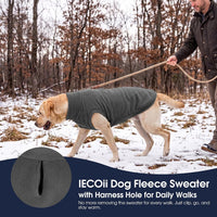2 Pack 3XL Fleece Dog Sweater for Labrador, Leash Hole - Dark Grey & Light Grey / XX-Large(Chest Girth: 22.4") - image 3