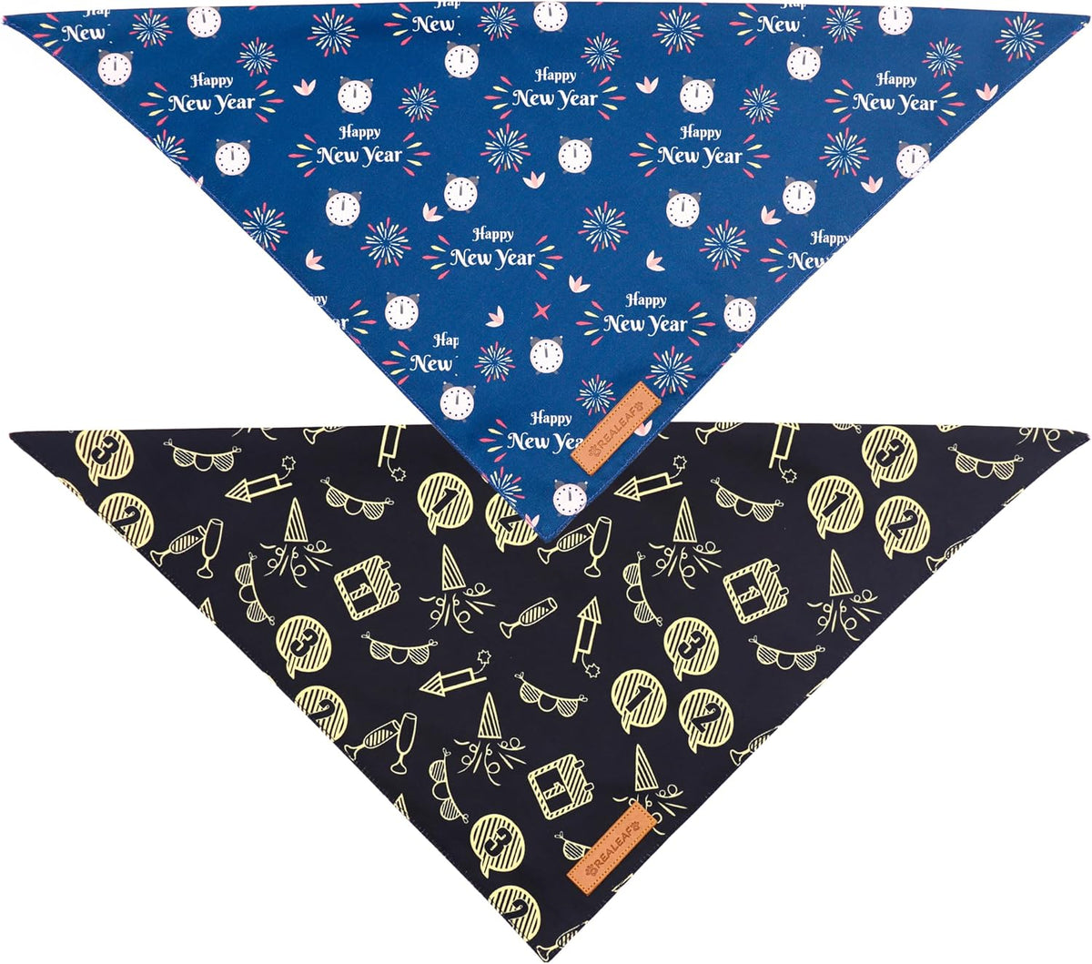 Halloween Dog Bandanas 2 Pack - Happy New Year / X-Large - image 3