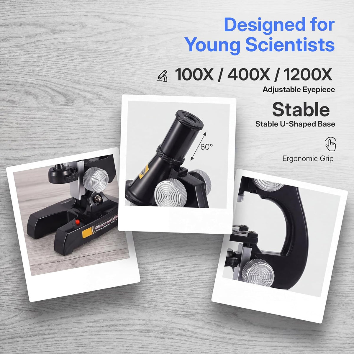 Little World Kids Microscope with LED Light - Black - image 4