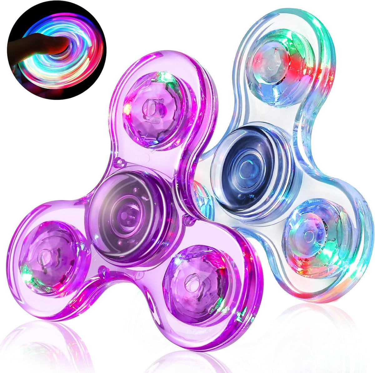 Gigilli Fidget Spinners for Kids 2 Pack - White& Purple