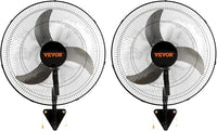 VEVOR Wall Mount Fan, 2 PCS 20 inch Oscillating, 3-speed High Velocity Max. 4000 CFM Industrial Wall Fan for Indoor, Commercial, Residential, Warehouse, Greenhouse, Workshop, Basement, Garage,Black