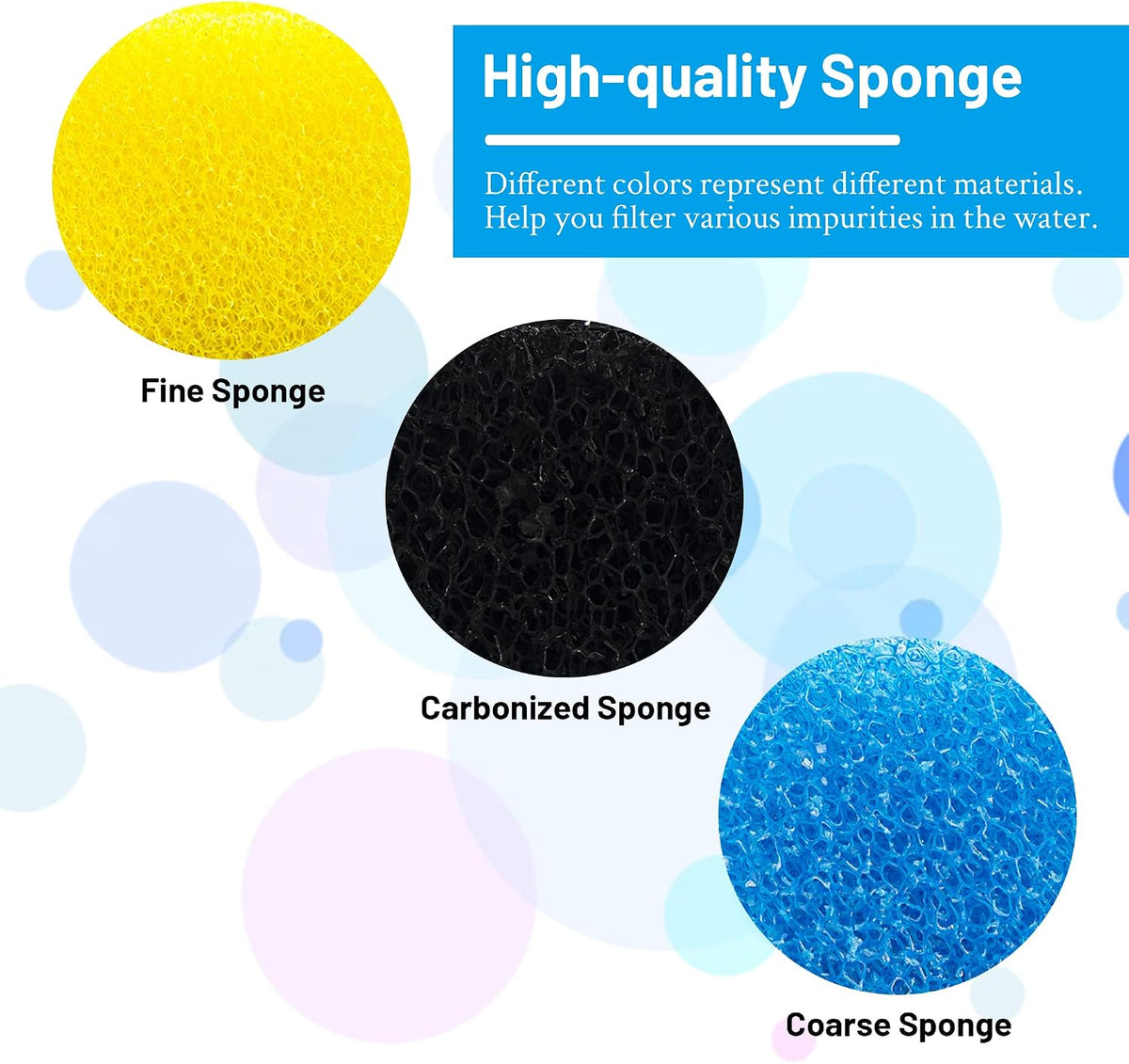 8 Pack Replacement Filter Sponges Compatible with Kulife Aquarium - image 2