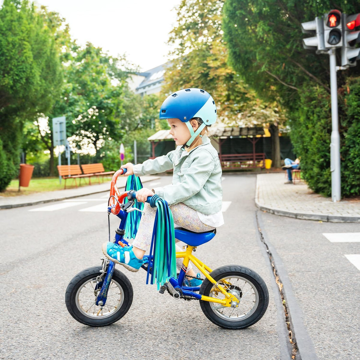Bike Streamers Bike Tassels for Kids 1 Pair - ‎Ocean Blue - image 4