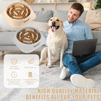 2 Pack Slow Feeder Dog Bowls for Medium Dogs & Cats – Essentials for Dogs - Medium / Grey and Beige - image 4