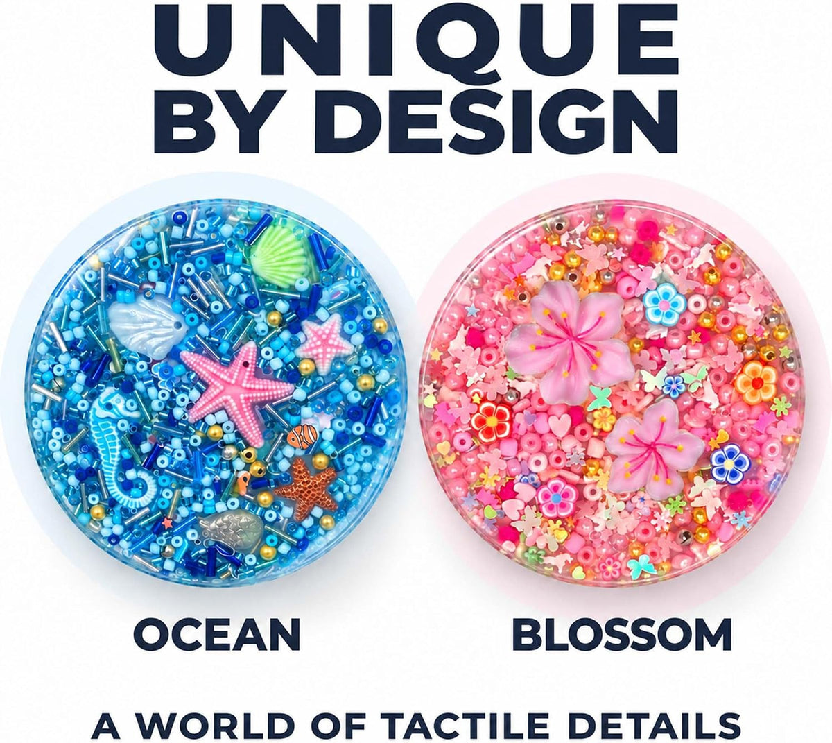 Picky Pad skin picking fidget toy 2-pack in flower and ocean designs - view 2