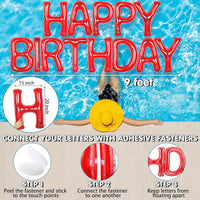 Shappy Happy Birthday Pool Floats Balloon – Fun for Kids & Family - Red / 20'' / Sequins - image 2