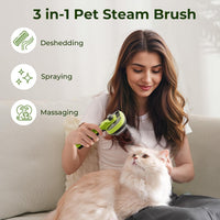 Pecute Self-Cleaning Steam Dog Cat Brush for Heavy Shedding/Long Coats – Essentials for Cats - Green - image 2