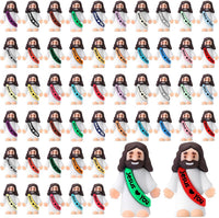 Bememo 50pcs Mini Jesus Loves You Religious Figures - Dazzling Colors