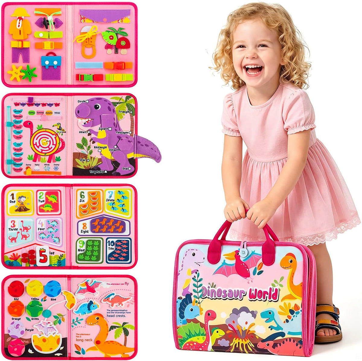 Winblo Toddler Busy Board - Rose Pink