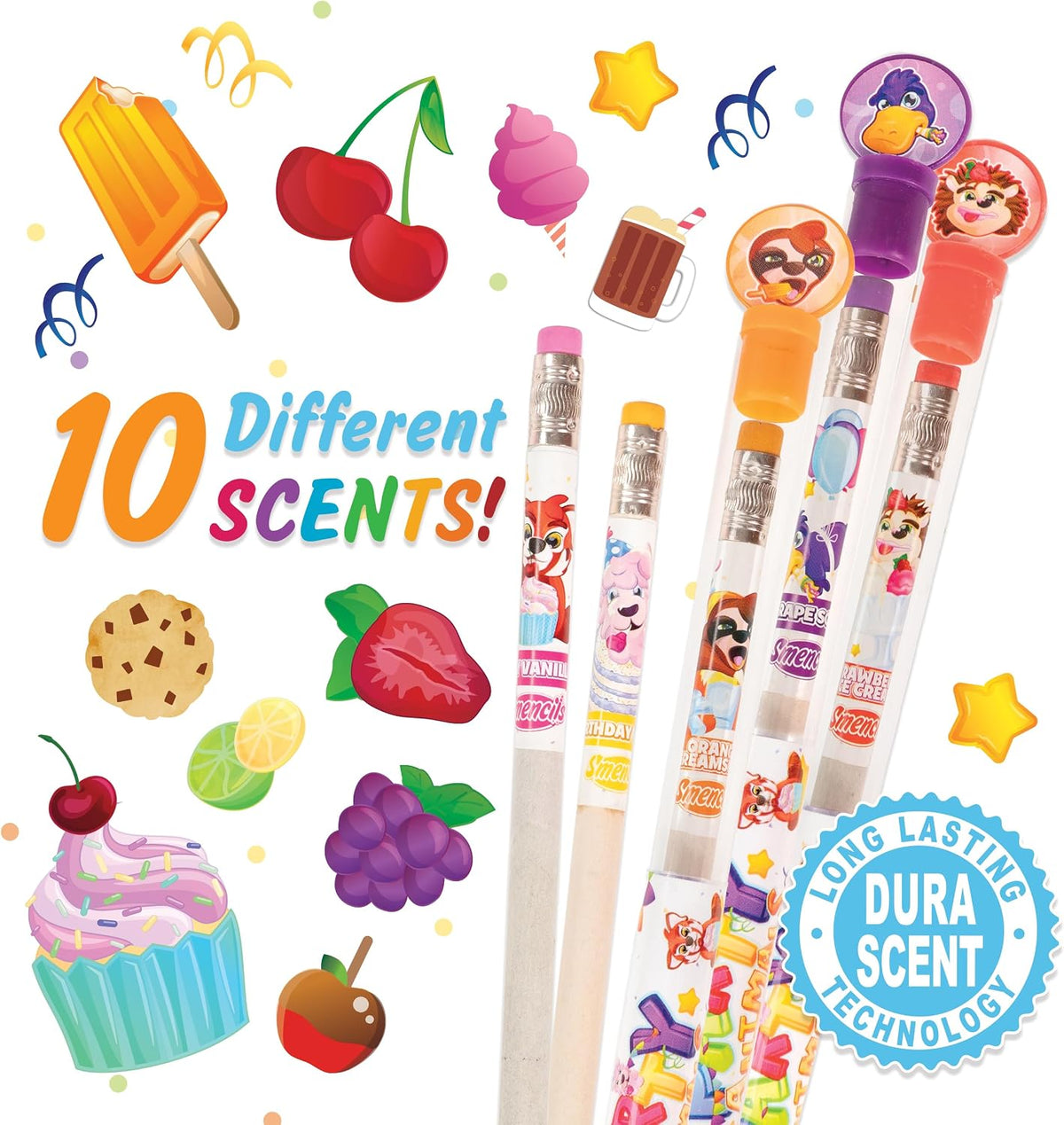Smencils - Gourmet Scented Graphite HB #2 Pencils Made from Recycled Newspapers, 10 Count - Party (1 Pack) - image 3