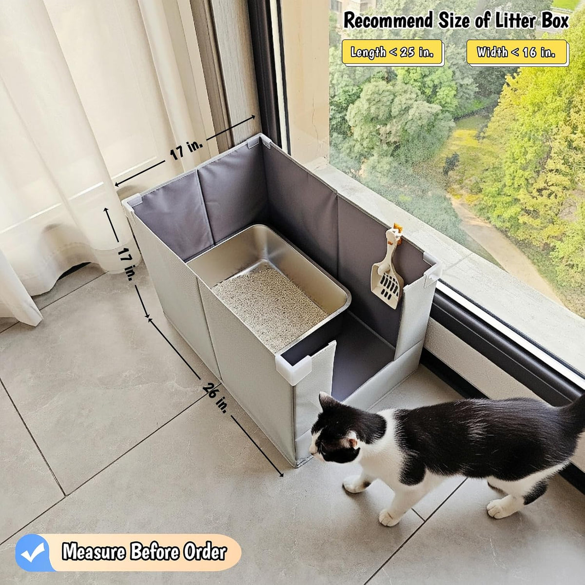 Extra Large Cat Litter Box Enclosure - 4-Walls with Open Front - image 3