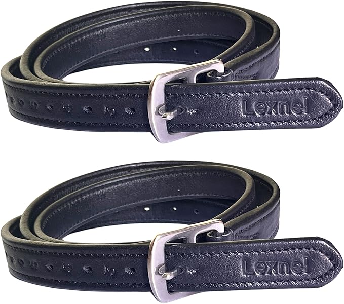 Non-Stretch Soft Stirrup Leather with Stainless Steel Hardware 1 Pair Pack of 2