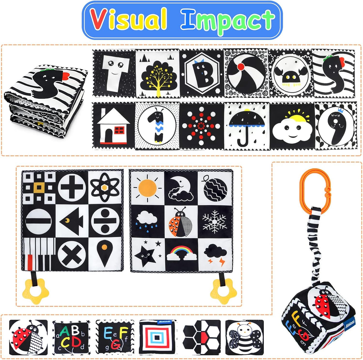 3 Pcs High Contrast Baby Toys - image 2