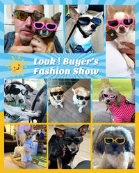 Lewondr Small Dog Sunglasses UV Protection Heart Shape Dogs Goggles - Macaron Purple / Solid - image 2
