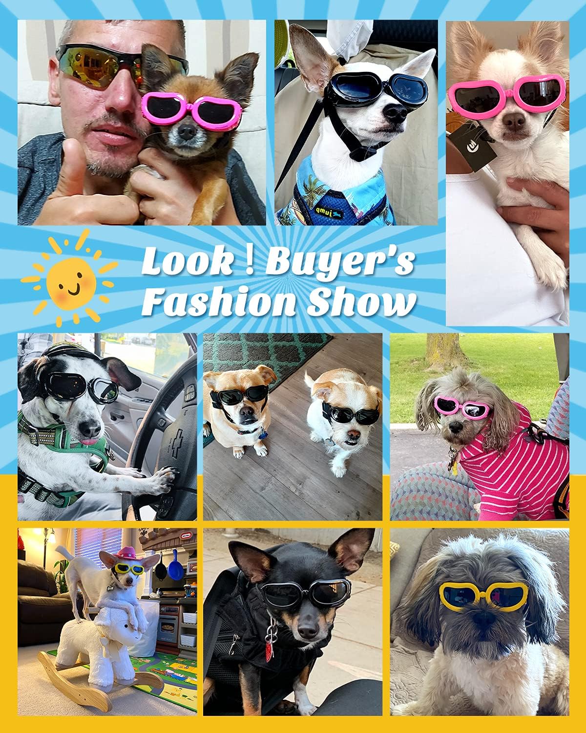 Lewondr Small Dog Sunglasses UV Protection Heart Shape Dogs Goggles - Macaron Purple / Solid - image 2