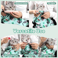 Paw Legend 35.4" Cat Wrap for Grooming Cat Wrap for Cutting Nails Cat Restraint for Nail Clipping Self Adhesive Blanket Restraint Cloth for Cats Within 22lbs