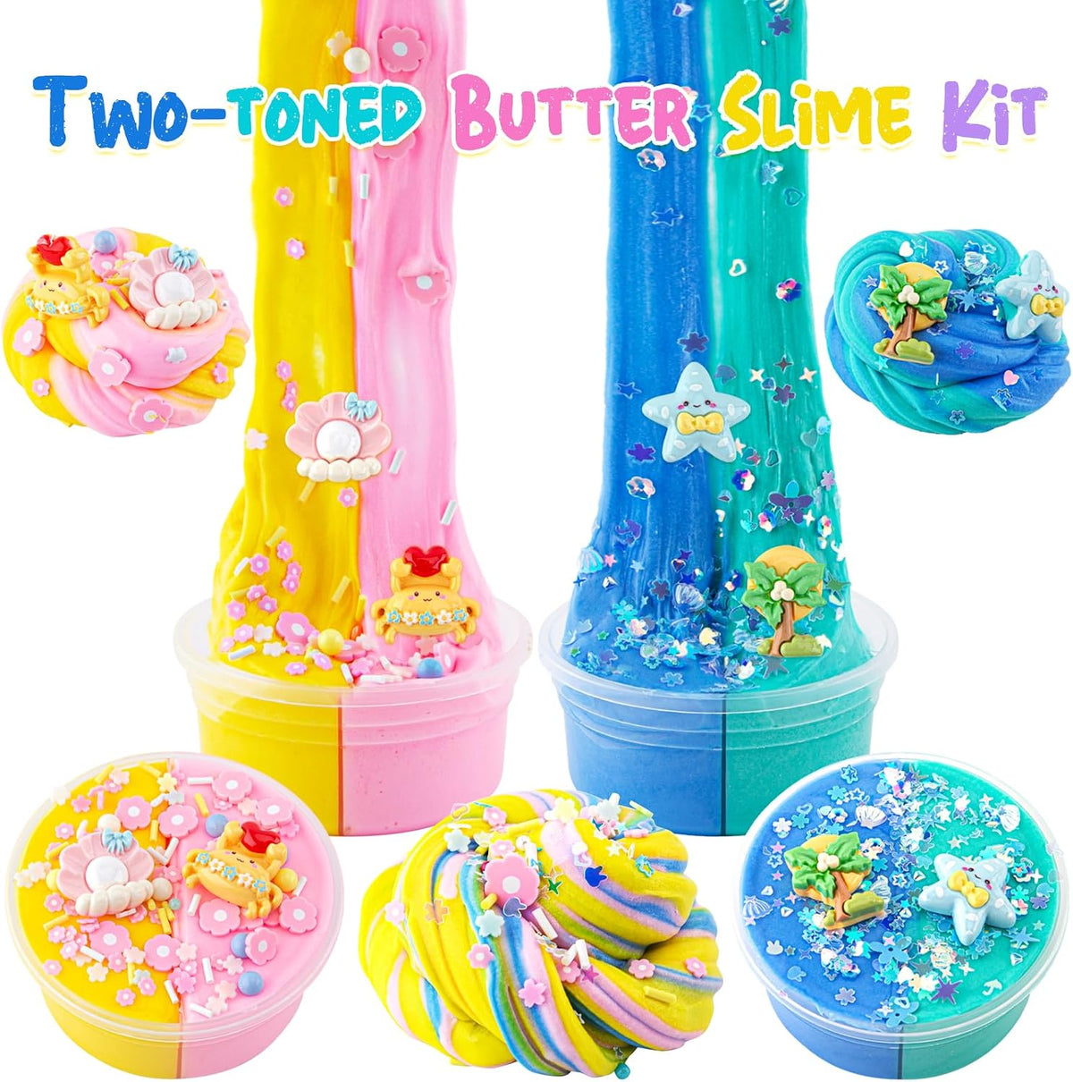 LAWOHO 18 pack butter slime kit for girls with slime add-ins and charms - view 22