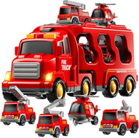 Fire Truck Toys for Kid 3-5 - Red / 5in1