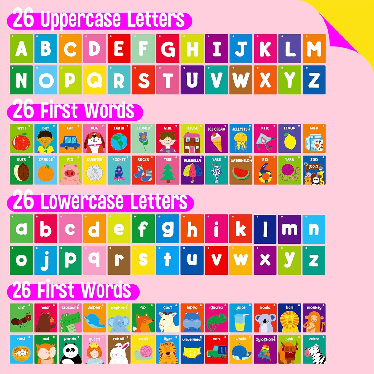 SpriteGru Spanish flashcards for toddlers with colorful cartoon images on rings - view 13