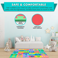 ProSource Kids Foam Puzzle Floor Play Mat with Shapes & Colors 36 - ABC & 123 - image 4