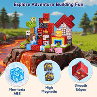 EWED 200 piece forest themed magnetic building blocks with trees, houses and figures - view 21