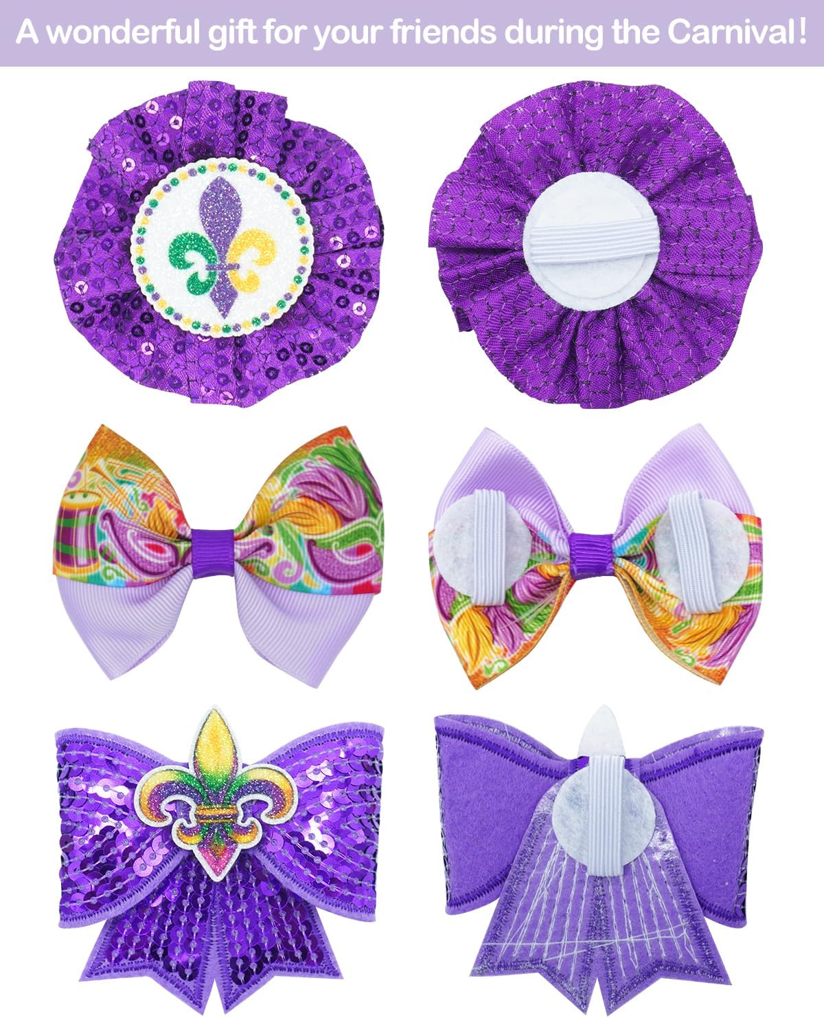 PET SHOW Holiday Dog Bowties Flowers for Small Dogs Slide on Collar – Essentials for Dogs - Mardi Gras-12pcs - image 4