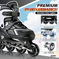 2PM SPORTS Adjustable Inline Skates for Kids, Youth and Adults – Fun for Kids & Family - D Black / Medium - Big Kid (13C-4 US) - image 4