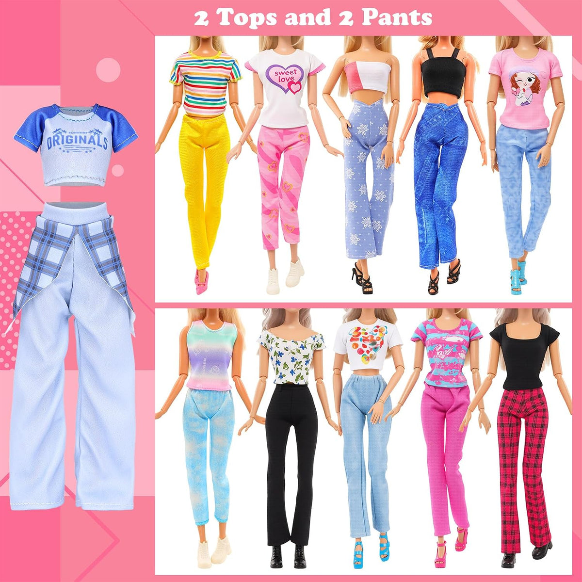 116 Pack Doll Clothes and Accessories for 11.5 inch Doll – Fun for Kids & Family - 11.5 inch (Pack of 2) - image 2