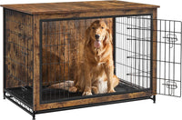 Feandrea 27.2" Dog Crate Furniture - Rustic Brown / 44.1"L x 29.5"W x 32.3"H