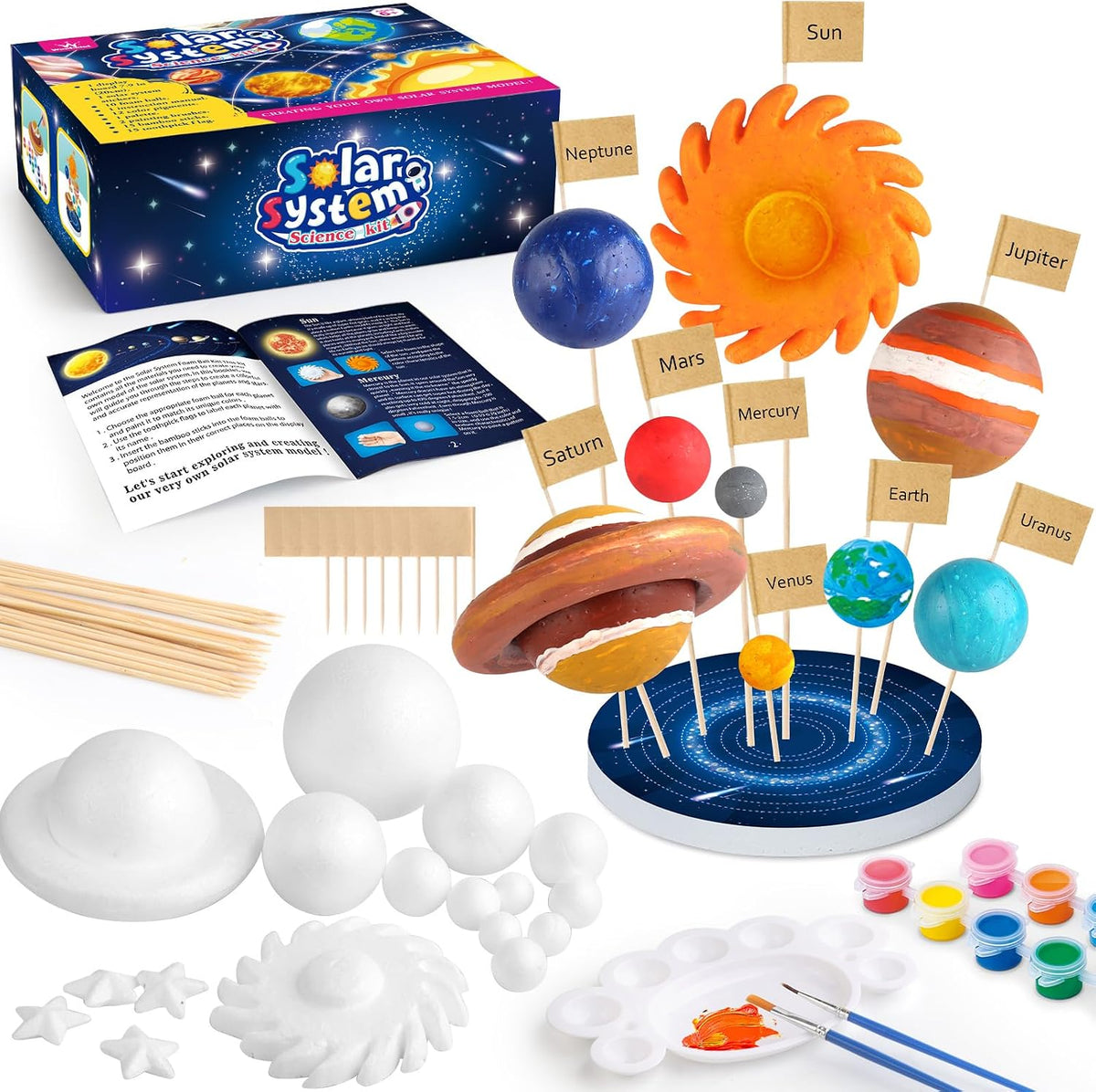 wookidel 64 PCS Solar System Project Kit, Solar System for Kids – Fun for Kids & Family - White