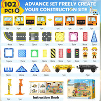 Magnetic Tiles with 2 Cranes - 102 Pieces Set - image 4