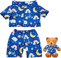 2 Pcs Rainbow PJ's Bear Clothes Outfit Stuffed Animal - Rainbow / Blue