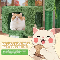 TWDEPART 37.5" All-in-One Cat Tree Tower with Scratching Board - 37.5'' / Green - image 3
