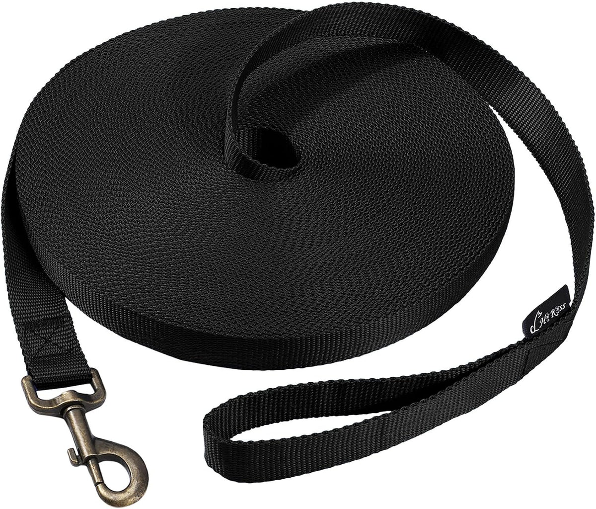 Hi Kiss Dog/Puppy Obedience Recall Training Agility Lead - 100 Feet / T1:Large Dog Thicken black