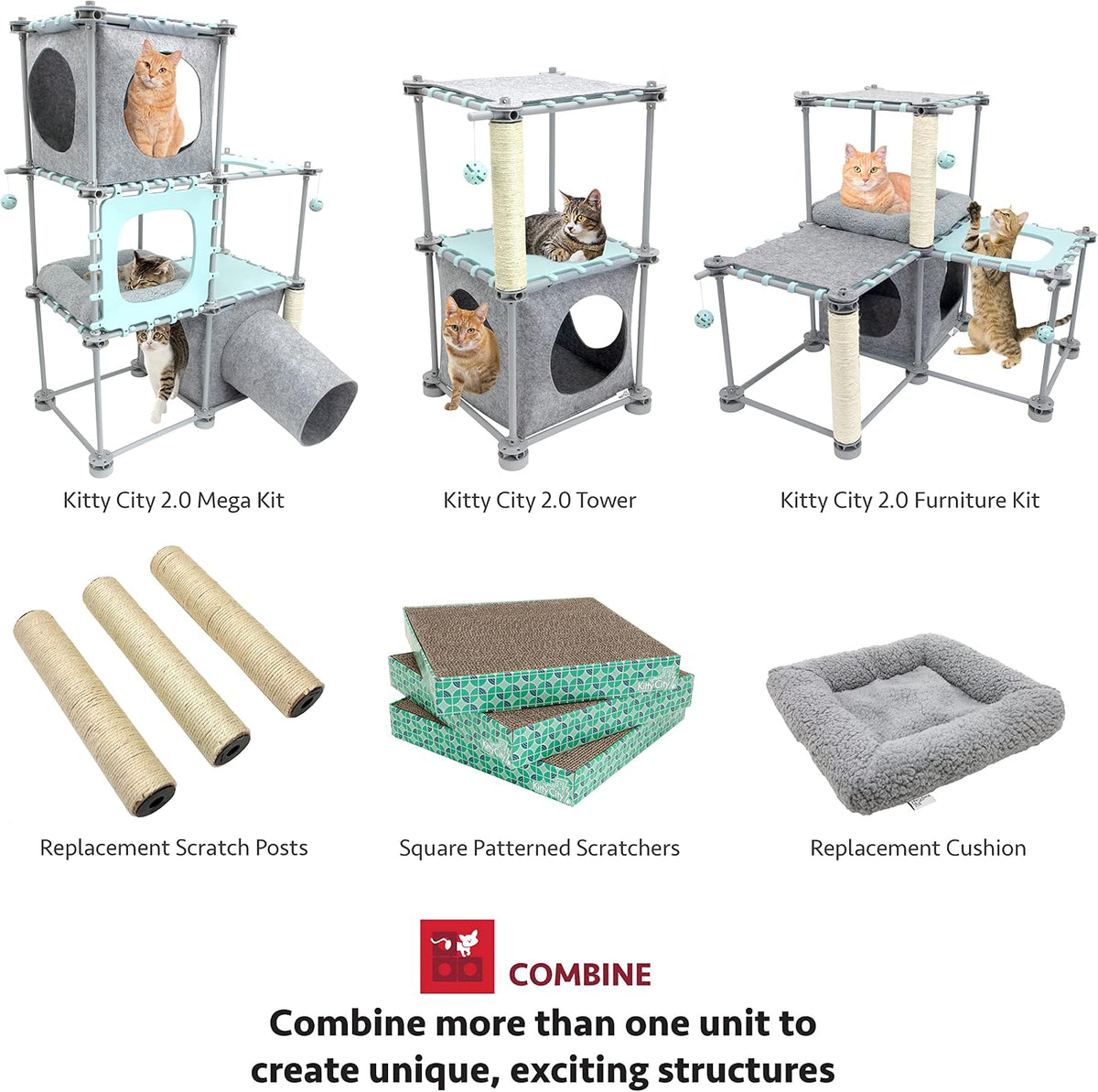 Kitty City Sleeper Cat Bed – Essentials for Cats - E) 3-Pack Scratching Posts / 13.875 H x 2.625 W x 2.625 D (Pack of 2) - image 3
