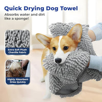 Muddy Mat Doggy Dryer, Highly Absorbent Microfiber Washable Dog Shammy Quick Drying Towel Absorber - 15"x38" / Grey - image 2