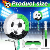 3 Pcs Soccer Ball Piñata with Blindfold Stick Soccer Birthday Party - Soccer - image 2