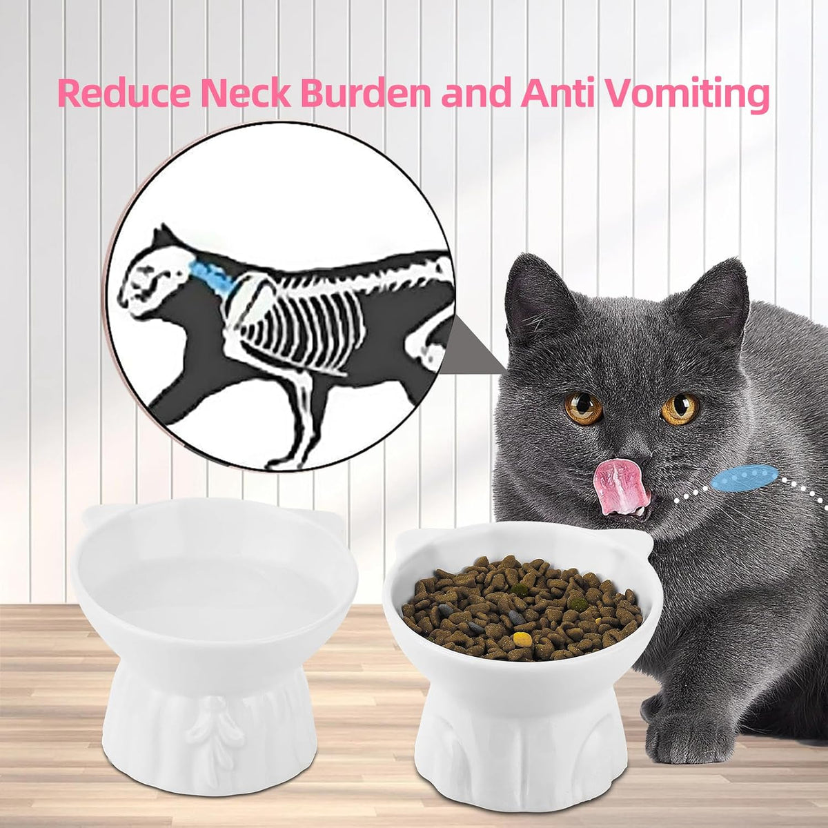 Elevated Cat Bowls 2-Pack - White - image 3