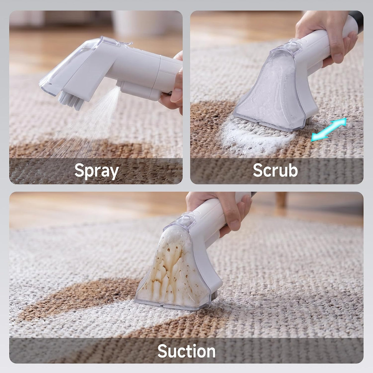WECLEAN Carpet Cleaner Machine, Portable Spot Cleaner for Couch - White - image 3