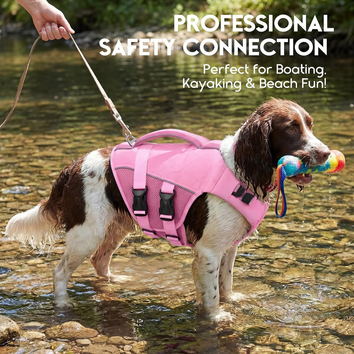 ASENKU Dog Life Jacket, High Floatation Dog Swimming Vest with Rescue Handles for Small Medium - Xx-large / LightPink - image 4