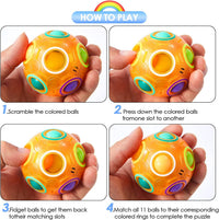 Vdealen Magic Rainbow Puzzle Ball - Orange - image 4