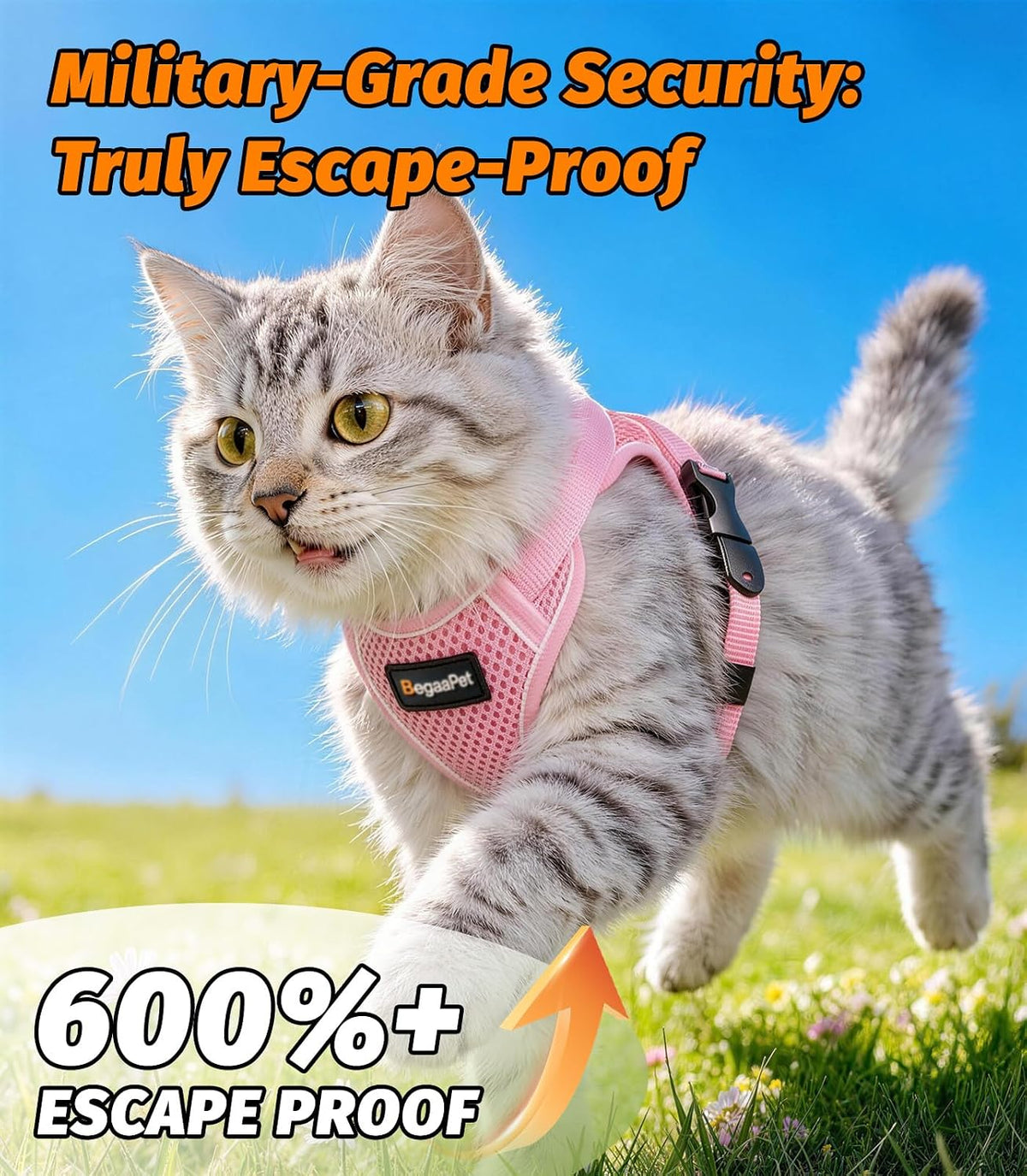 Cat Harness and Leash for Walking - Pink / S (7-12lb) - image 2